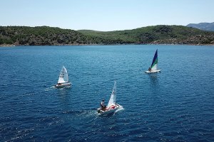 Doğa harikası Nemrut Krater Gölü'nde bisiklet turu ve yelken etkinliği