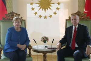 Cumhurbaşkanı Erdoğan Almanya Başbakanı Merkel ile görüştü