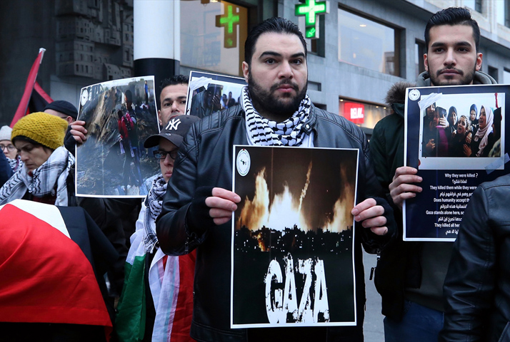 Brüksel'de İsrail ordusuna protestolar devam ediyor 