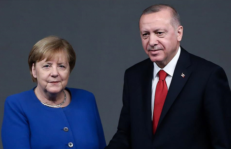 Cumhurbaşkanı Erdoğan, Almanya Başbakanı Merkel ile görüştü